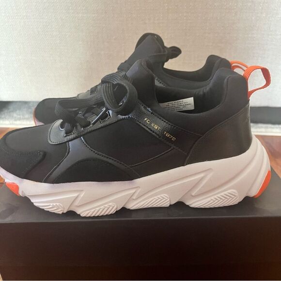 NIB French Connection Black Riley Chunky Sporty Lace-up Sneakers Size 8 - Picture 5 of 8